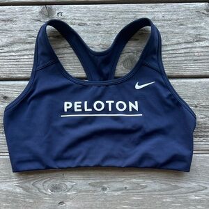 Nike collab with Peloton navy sports bra